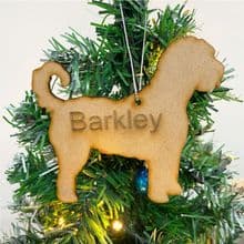 LABRADOODLE Wooden Christmas Tree Dog Ornament engraved with your Dog's name